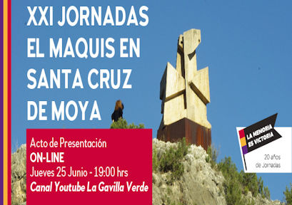 Programa XXI Jornadas online el Maquis en Santa Cruz de Moya