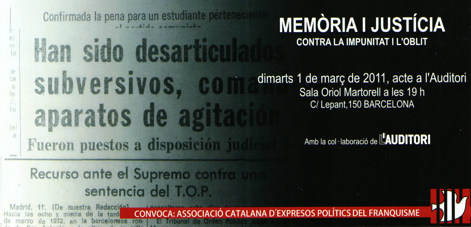 Diez años “Acto Generación  TOP”, y deudas pendientes: Ley de Memoria Democrática