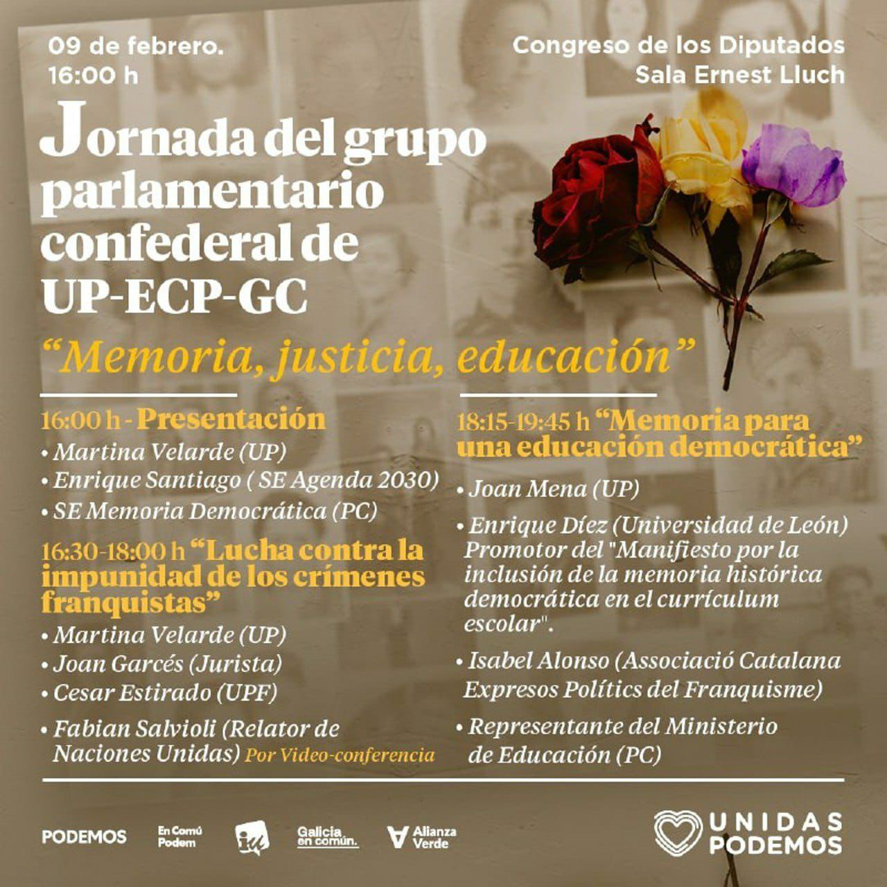 Memoria, justicia, educación. 9 feb.