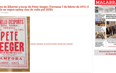 Dues hores de llibertat a tocar de Peter Seeger (Terrassa 7 de febrer de 1971) (I avui!! amb un segon epíleg clau de volta pel 2026)